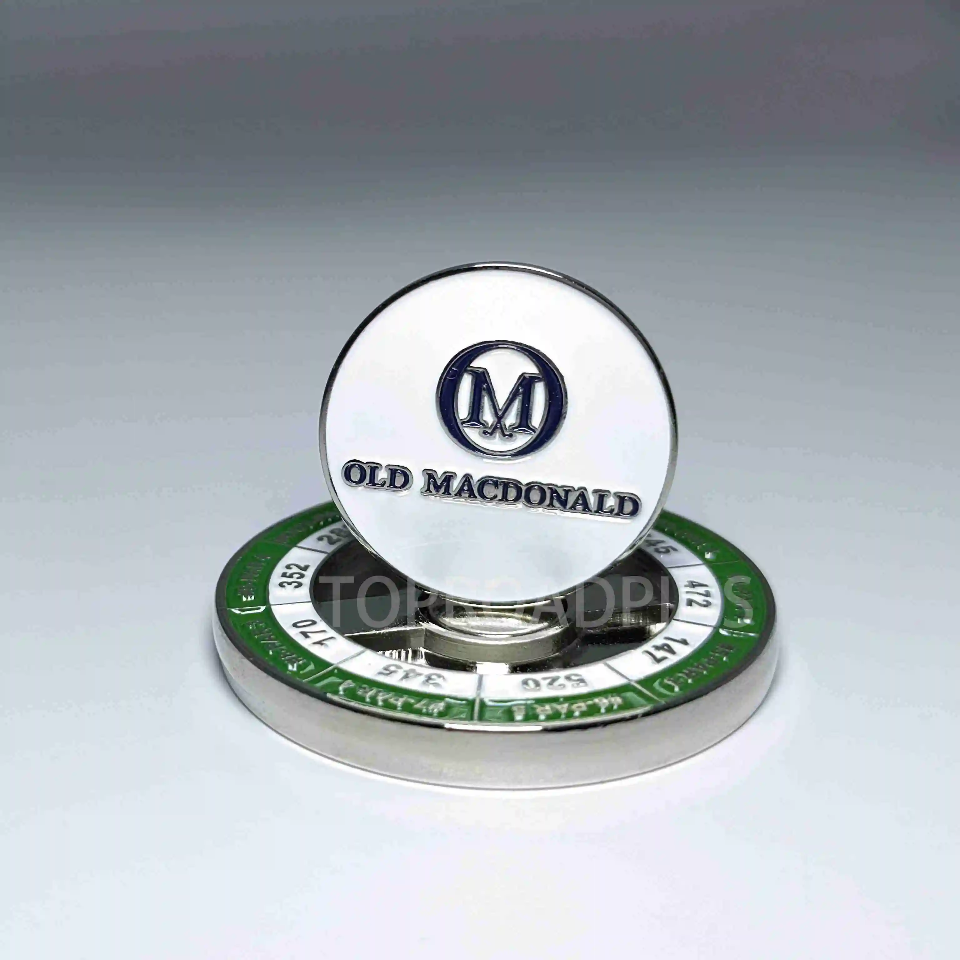 Marcador de metal magnético personalizado do clube de golfe, bola metálica