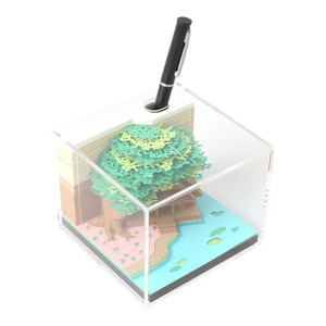 Juego de notas adhesivas de escritorio Rectangular, promoción, caja acrílica, Bloc de notas con logotipo personalizado - Product Image 1
