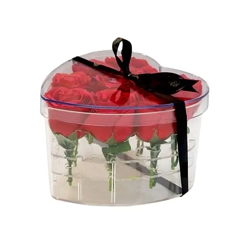 Caja de flores acrílicas de alto transparente, caja de flores acrílicas con cajón, tamaño personalizado de lujo, venta de fábrica