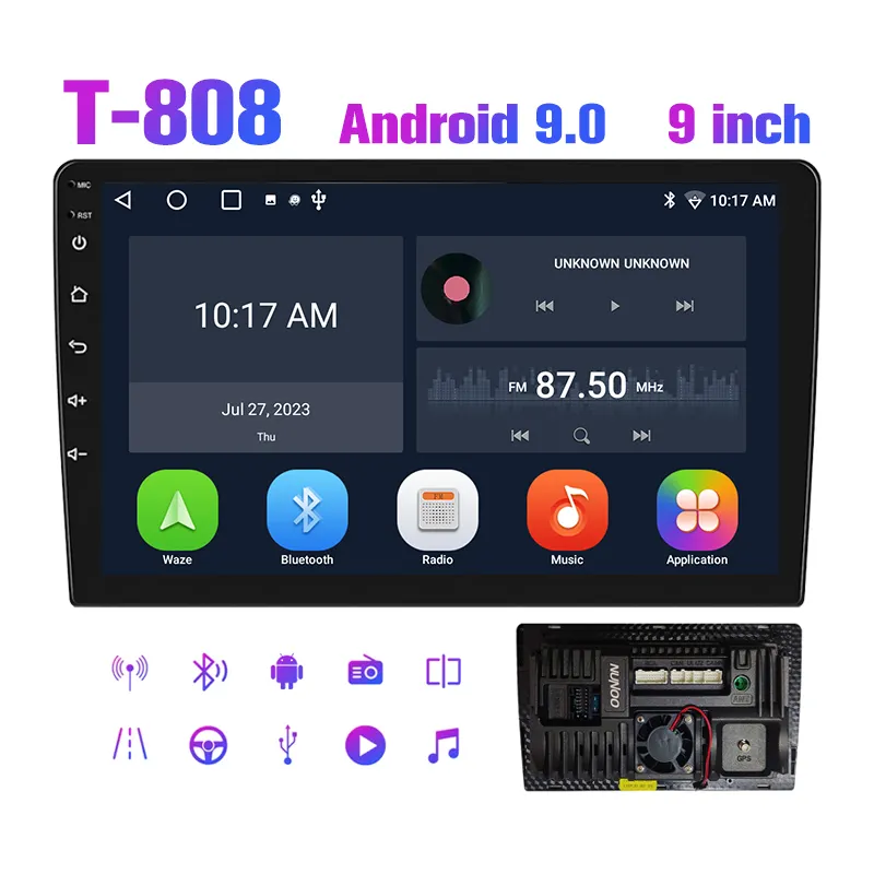 Atacado Stereo1 + 32GB Multimedia DVD Player Áudio 9/10 polegada Sem Fio Android Auto Carplay Navegador GPS 2Din Rádio Do Carro Universal