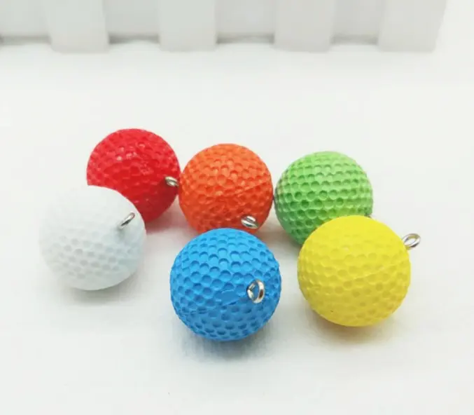 Mini Golf varios bola encantos directo béisbol baloncesto clave cadena colgante regalos bricolaje deportes encantos para la fabricación de la joyería