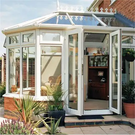 Đứng miễn phí biệt thự nhà sunrooms mùa đông vườn kính nhà nhôm tam giác sunroom