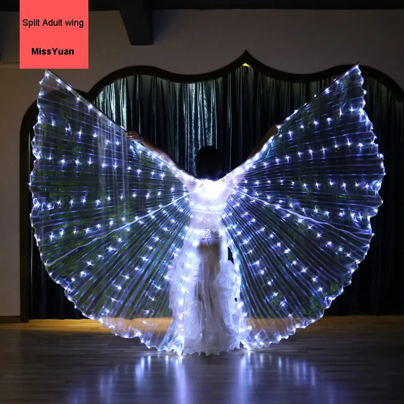 Alas Led de Isis para danza del vientre, mariposa, hada blanca, 360 luces, 382 grados, 2020