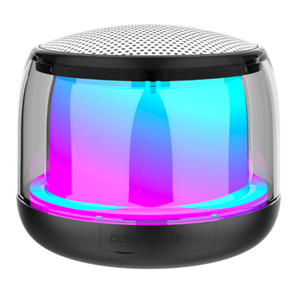 Taşınabilir şeffaf kılıf derin bas parti kablosuz Mini yuvarlak renkli RGB LED yanıp sönen ışık su geçirmez BT hoparlör - Product Image 1