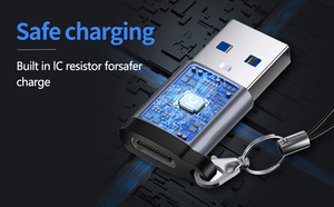 Convertidor OTG USB tipo C macho a USB 3,0 hembra, transferencia de datos de 5Gbps, para computadora portátil, PC, tableta, teléfono inteligente, carcasa de aluminio duradera - Product Image 6