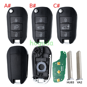 Peugeot 3 için düğme uzaktan anahtar ile 433MHz ve HITAG Peugeot 308 4008 Citroen Citroen C3 C5 C6 için AES 4A çip - Product Image 2