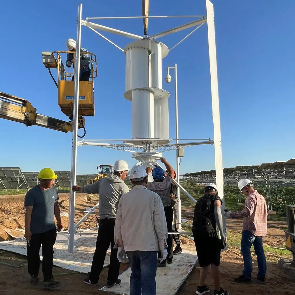 공장 판매 5000w 수직 풍력 터빈 5kw 220V 380v 발전기 산업용 가정용 풍력 발전기