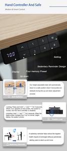 2JRF3 D3, ordenador eléctrico ergonómico de haz único, mesa de oficina, mesa ajustable, escritorio de pie de tres segmentos con motor dual - Product Image 6