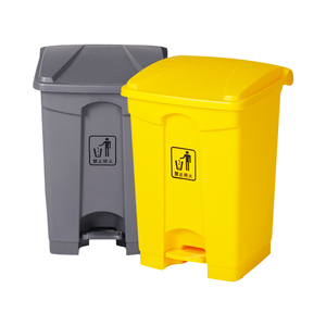 45Litre dikdörtgen HDPE sarı tıbbi ayak pedalı plastik çöp kutusu Biohazard Bin çöp kutuları