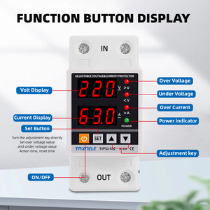 40A 63A 80A 100A 230V ajustable sobre voltaje bajo voltaje Protector relé límite sobre protección actual pantalla Digital Dual - Product Image 2