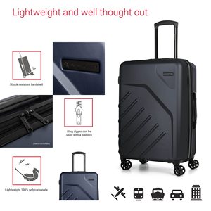 LGA koleksiyonu 3 parça sert kabuklu valiz <span class=keywords><strong>Set</strong></span>, 360 derece Spinner tekerlekler ile genişletilebilir bavullar, geri çekilebilir kolu, 20 inç - Product Image 2