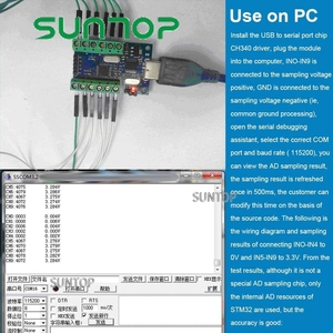 Mini-USB-Datenerfassungs-ADC-Modul, USB-Schnitts telle 10-Kanal-12-Bit-STM32-Kommunikations-ADC-Modul