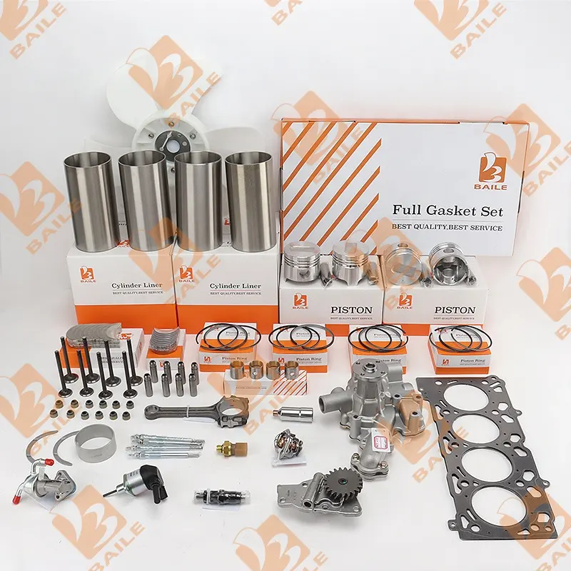 Kit de reconstrucción de motor 4D56, Kit completo de reacondicionamiento, Kit de revestimiento de anillo de pistón para Mitsubishi 4D56, piezas de repuesto para reparación de motor diésel