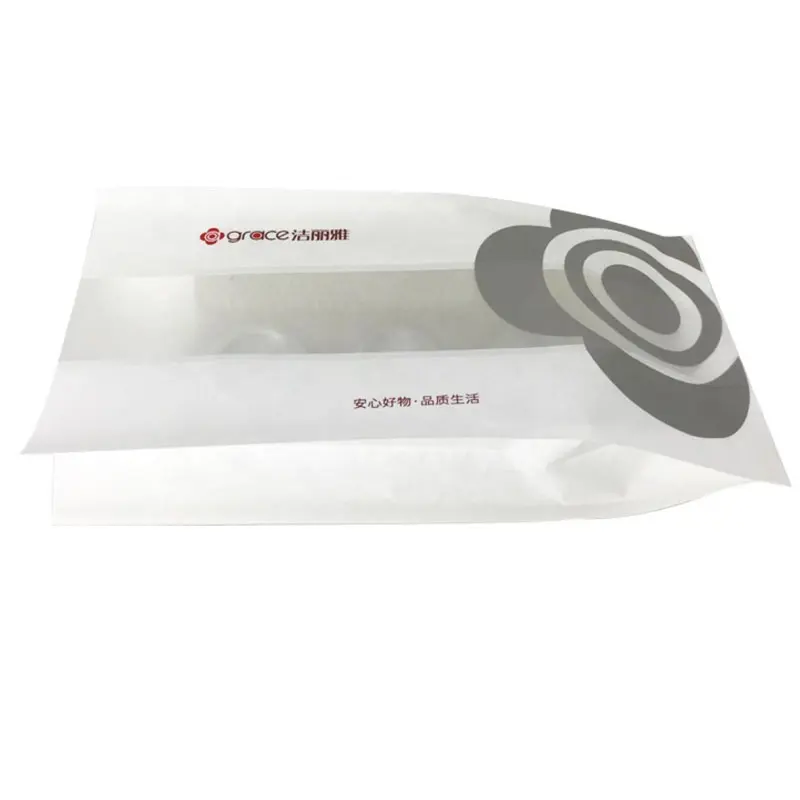 white paper material clear front cotton packaging polybag with gusset