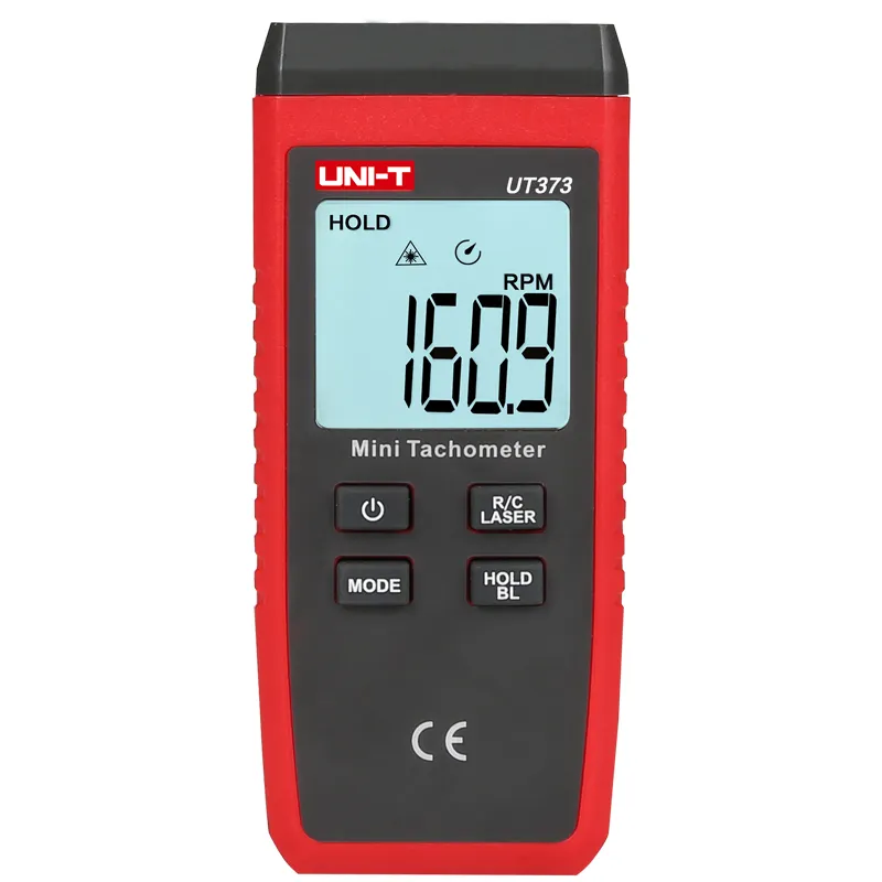 UT373 Mini contagiri Laser digitale contagiri senza contatto campo di misura contagiri 10-99999RPM contachilometri retroilluminazione Km/h