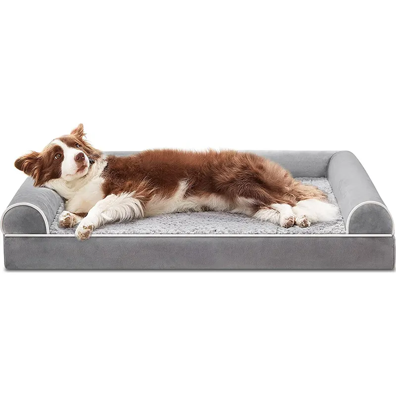 Divano letto ortopedico per animali domestici in peluche di vendita personalizzato di alta qualità divano letto per cani da interno impermeabile