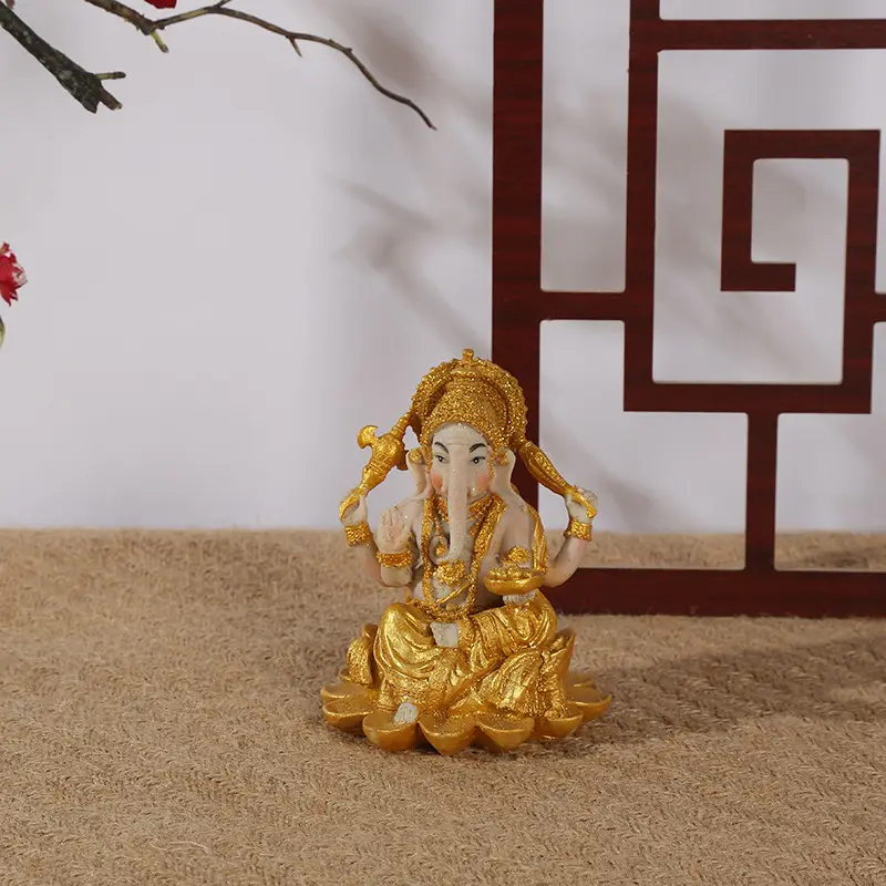 Feng Shui Zen Buda tailandés Probóscide elefante Dios artesanía de resina adornos de creencia religiosa del sudeste asiático