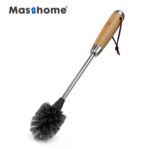 Masthome מפעל מחיר במבוק & נירוסטה סדרת בקבוק מברשת ניילון זיפים עגול ניקוי כוס בקבוק מברשת