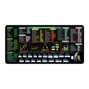 La más nueva gran oferta Excel Shortcut Desk Mat Keyboard Mouse Pad XL,XXL Extended LargeRubber antideslizante Rubber Custom Desktop Mouse Pad