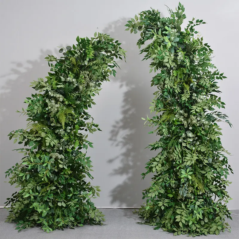 H-062 nuovo produttore di design cerchio di eucalipto verde artificiale arco di nozze fiori arco di nozze