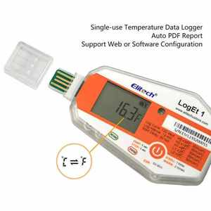 LogEt 1 Pantalla LCD Registrador de datos de temperatura de un solo uso Registrador de datos de temperatura USB