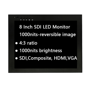 HUGVIEW 8 Inch Reversible Monitor 1000 Nits With SDI - 4 X 3 HD-SDI, <strong>Composite</strong>, HDM &amp; VGA <strong>Inputs</strong> - Product Image 1