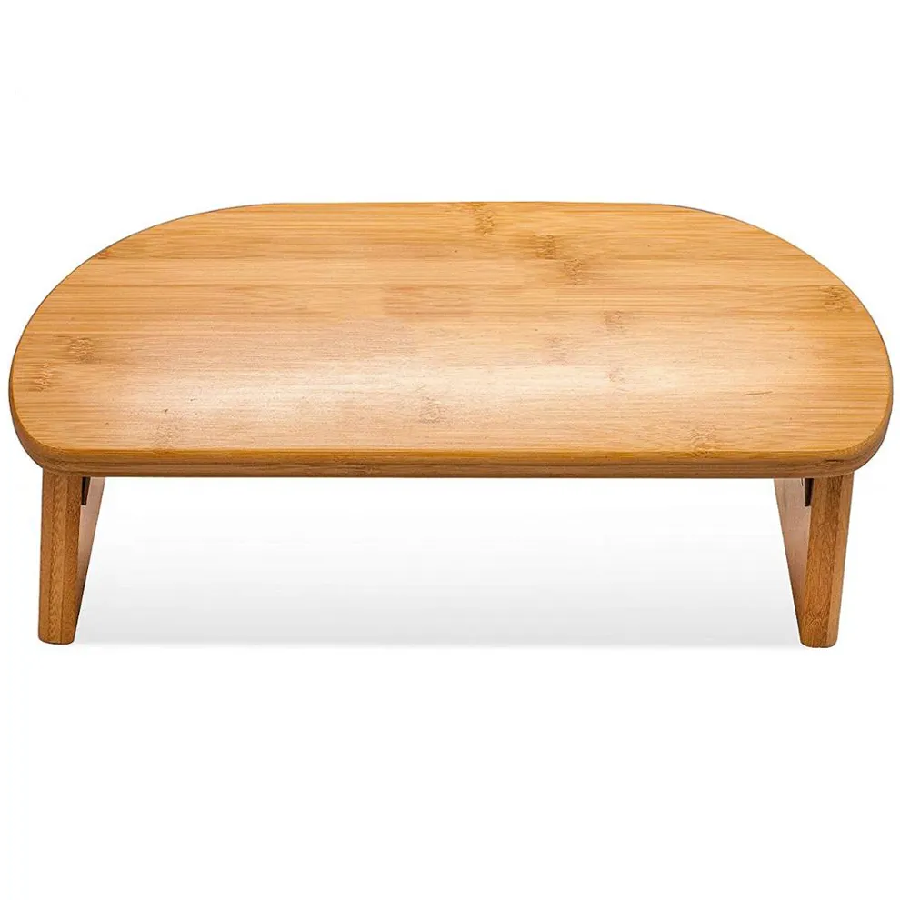 Custom Logo Portable Wooden Healthy Yoga Stool Foldable 100% Natural Bamboo Meditation Kneeling Bench With Meditation Seat