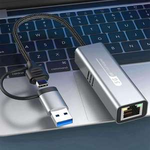 Nuevo Adaptador 2 en 1 Tipo C y USB a 3,1 a RJ45 convertidor de red tipo C para Windows 10/11 Mac OS, para iPhone 16 15 Pro Max iPad - Product Image 6