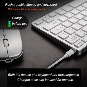 Teclado y ratón inalámbricos Mini teclado español recargable con ratón teclado ruso para PC Tablet Phone