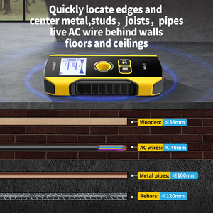 หมุดโลหะลวด AC ไม้แบบตรวจพบได้,เครื่องสแกนท่อ Joist 6-In-1พร้อมตัวแสดงผล LED และรูทำเครื่องหมาย - Product Image 3