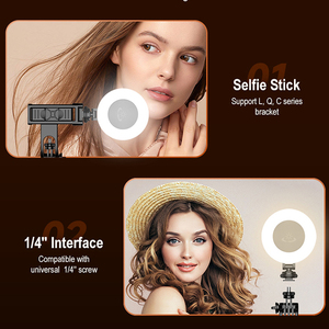 D07 taşınabilir mini telefon selfie dolgu ışığı üç renkli sıcaklık kamera cep lambası halka ışık 1/4 vida arayüzü ile - Product Image 3