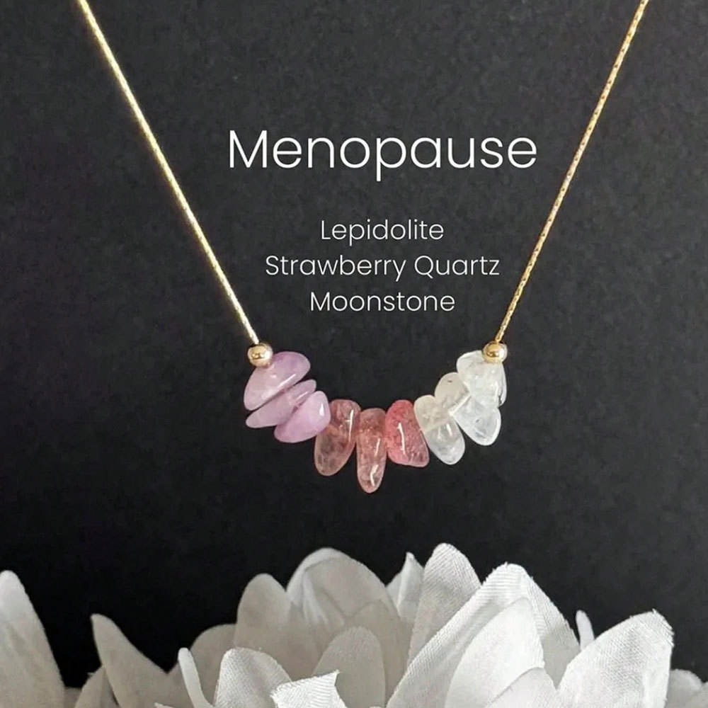 Golden strawberry crystal necklace