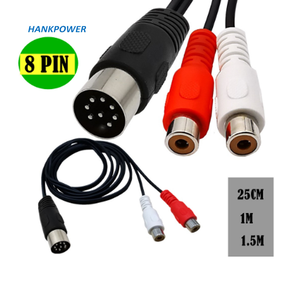 MIDI Din 8 Pin to 2 <strong>RCA</strong> Cable 8Pin Din Male to Dual <strong>RCA</strong> Female Audio Adapter Cable for Musical Instrument Audio Equipment - Product Image 1