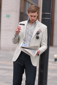 High-End <strong>Men's</strong> Single Top Street Casual Suit for Spring Single Jacket Zipper Fly Plus <strong>Size</strong> Trendy Style Included - Product Image 4