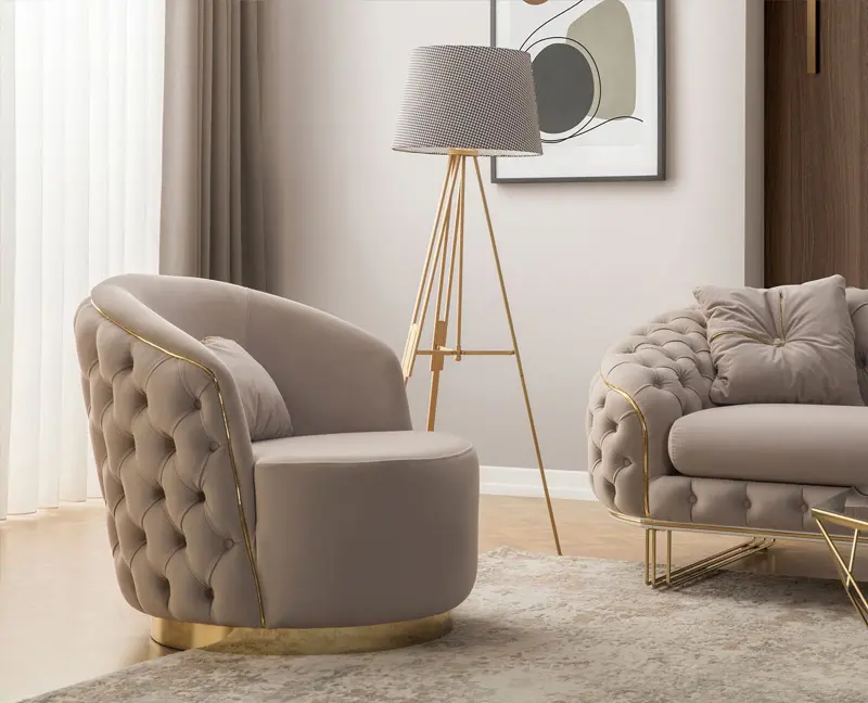 Nhà Hiện Đại Đồ nội thất phòng khách chesterfield turfty nút thiết kế sang trọng vải sofa ghế Bộ