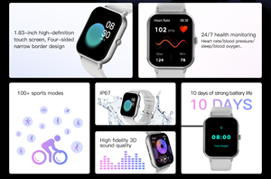 Wholesale Android Smartwatch VZL54 Blood Pressure APP Sports <strong>Management</strong> <strong>11</strong> Languages IP67 Waterproof Phone Smart Watch for Men - Product Image 2