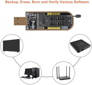 Aismartlink SOIC8 SOP8 Flash Chip IC Clips de prueba Socket Adpter programador BIOS + 24 25 Series (Clip doble + USB) - Product Image 2