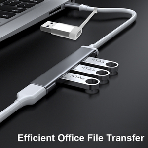 2-in-1 พร้อม 4-port USB ขยาย dock Usb3.0 4in1HUB อะแดปเตอร์อลูมิเนียมการกระจายความร้อน C-type USB hub - Product Image 4