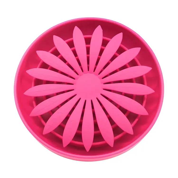 Custom Unique Silicone Dog Bowl 2 In 1 Pet Sniffing Slow Bowl Feeder Large Flower Cat Dog Snuffle Bowl
