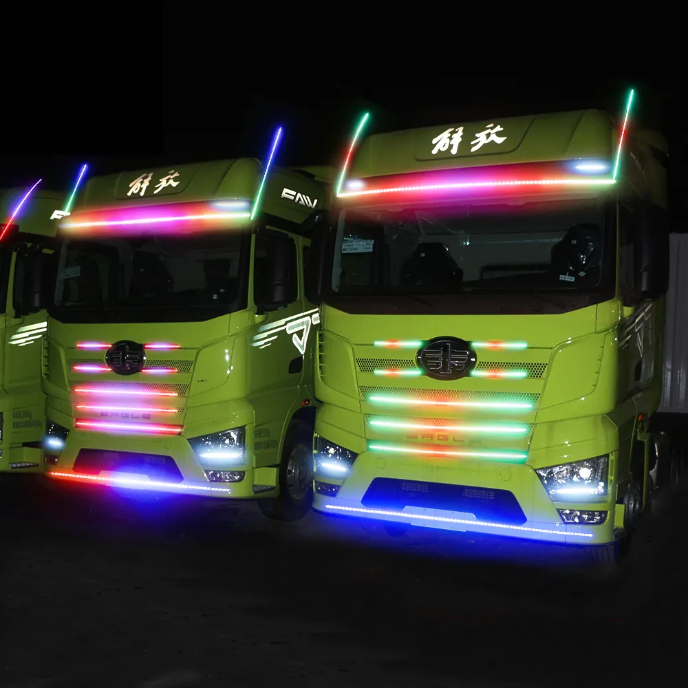 Accessori per sistemi di camion ire illuminazione 24V RGB camion luce colorata impermeabile scorrevole testa del camion luci di alesaggio