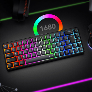 65% all'ingrosso tastiera meccanica retroilluminata Wireless RGB con modalità tripla per i giocatori MK12 Mini 68-Key per Computer tastiera da gioco