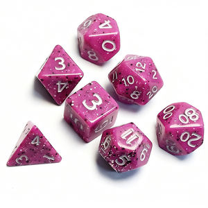 ชุดลูกเต๋าเรซิ่น 7 ชิ้น แบบกำหนดเอง พร้อมขอบที่นุ่มนวลและอนุภาคหลากสี สำหรับเกม RPG D&D และเกมกระดาน - Product Image 3