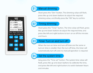 VANQ Brand High Precision Power Regulation LED Grow Light Fixture Controller fino a 150 connessioni Light Dimmer e timer - Product Image 5