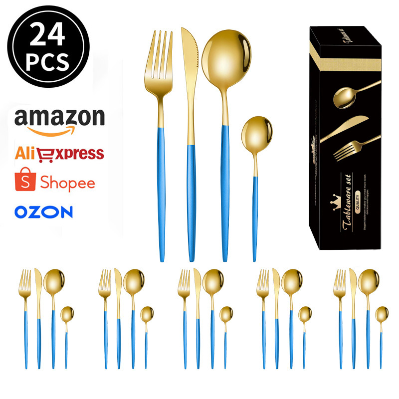 Blue and gold 24-piece set