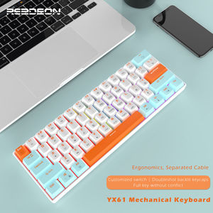 Promoción Hot swappable Wired Mini 60% 63 Teclado teclas multicolores Teclados mecánicos con esponja silenciosa - Product Image 6