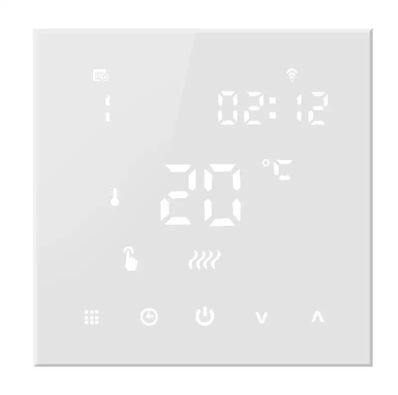 Thermostat Wifi intelligent tactile Programmable de haute qualité, avec écran en verre trempé blanc, mm