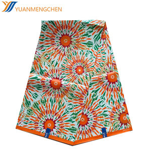 Anpassbare große Blume Tie-Dye Muster Baumwoll stoff afrikanischen Java-Stil - Product Image 1