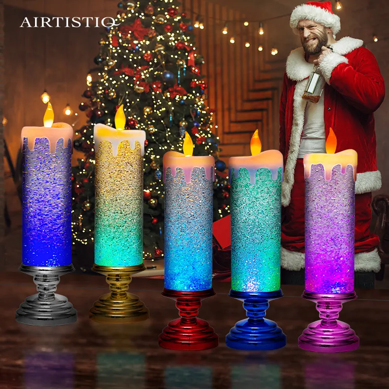 Natal vela lâmpada luz USB flameless levou velas com chama em movimento