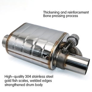Universal Top 2&quot; 2.5&quot; 3&quot; Slant Exhaust Cutout Outlet <strong>Tip</strong> Inlet Weld on Single Exhaust Muffler with Wireless Remote Dump <strong>Valve</strong> - Product Image 6