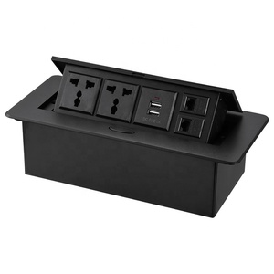 Caja de información de escritorio multifunción, conector USB integrado, agujero de red de ordenador, Conector de escritorio universal de tres agujeros - Product Image 2